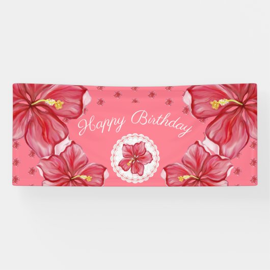 Hibiskus und Spitzenleistung ROT Banner (Horizontal)