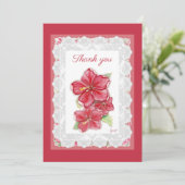 Hibiskus und Spitzenleistung ROT Dankeskarte (Stehend Vorderseite)