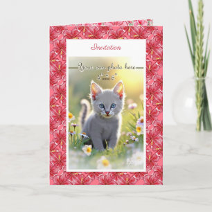 Hibiskus und Spitzenleistung ROT Einladung