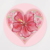 Hibiskus und Spitzenleistung ROT Etiketten (Design 1)