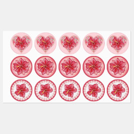 Hibiskus und Spitzenleistung ROT Etiketten