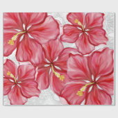 Hibiskus und Spitzenleistung ROT Geschenkpapier (Flach)
