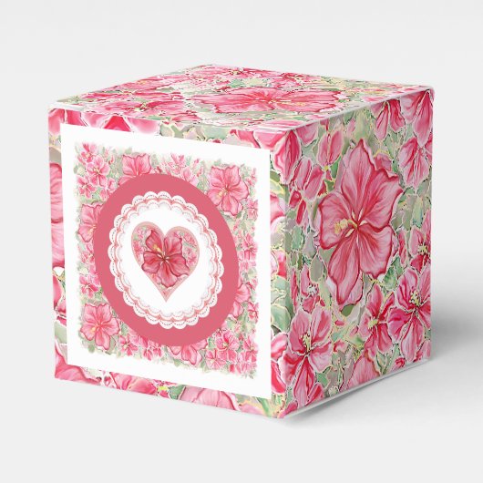 Hibiskus und Spitzenleistung ROT Geschenkschachtel (Vorderseite)