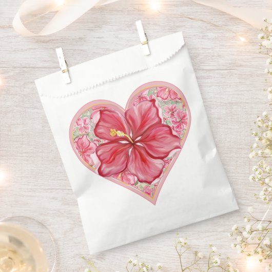 Hibiskus und Spitzenleistung ROT Geschenktütchen (Ausgeschnitten)