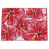 Hibiskus und Spitzenleistung ROT Große Geschenktüte (Vorderseite)