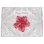 Hibiskus und Spitzenleistung ROT Große Geschenktüte (Vorderseite)