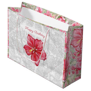 Hibiskus und Spitzenleistung ROT Große Geschenktüte
