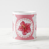 Hibiskus und Spitzenleistung ROT Jumbo-Tasse (Vorderseite)
