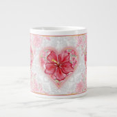 Hibiskus und Spitzenleistung ROT Jumbo-Tasse (Vorderseite)