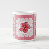 Hibiskus und Spitzenleistung ROT Jumbo-Tasse (Vorderseite)