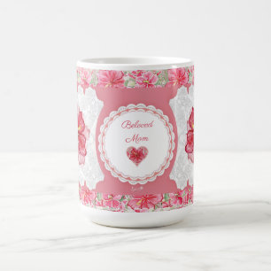 Hibiskus und Spitzenleistung ROT Kaffeetasse