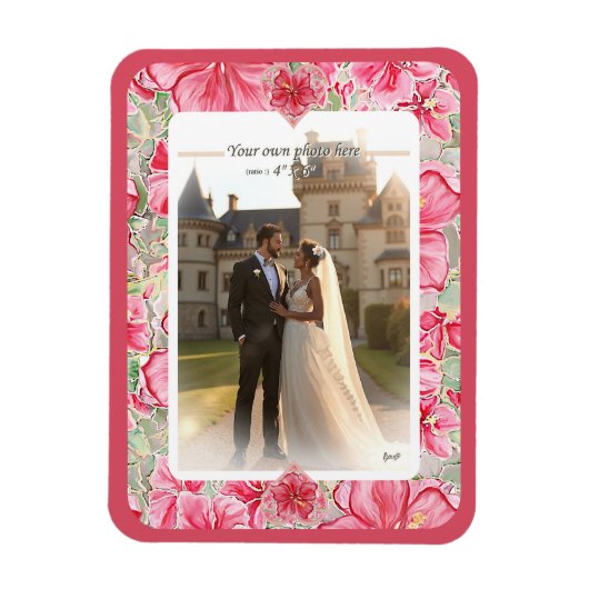 Hibiskus und Spitzenleistung ROT Magnet (Vertikal)