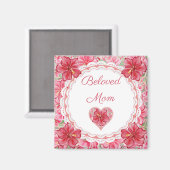 Hibiskus und Spitzenleistung ROT Magnet (Vorderseite/Rückseite)