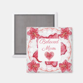 Hibiskus und Spitzenleistung ROT Magnet (Vorderseite/Rückseite)