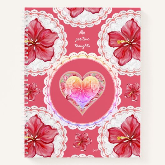 Hibiskus und Spitzenleistung ROT Notizblock (Vorderseite)