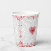 Hibiskus und Spitzenleistung ROT Pappbecher (Rückseite)