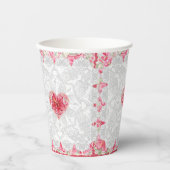 Hibiskus und Spitzenleistung ROT Pappbecher (Vorderseite)