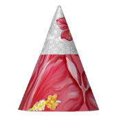 Hibiskus und Spitzenleistung ROT Partyhütchen (Links)