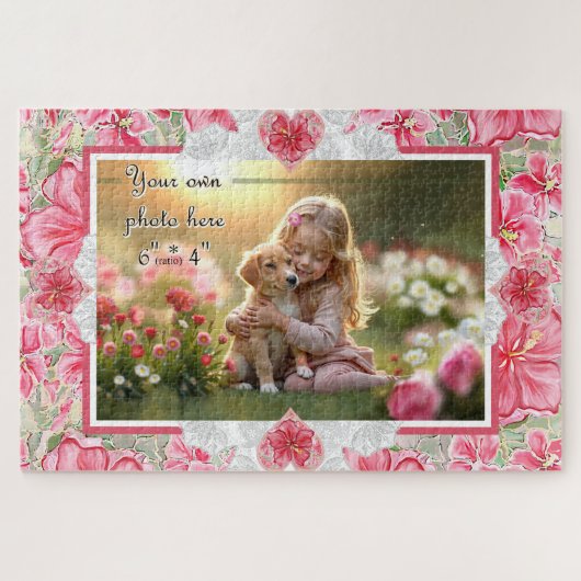 Hibiskus und Spitzenleistung ROT Puzzle (Horizontal)