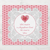 Hibiskus und Spitzenleistung ROT Schaumweinetikett (Einzelnes Label)