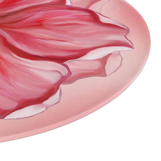 Hibiskus und Spitzenleistung ROT Schneidebrett (Ecke)