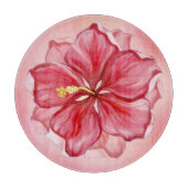Hibiskus und Spitzenleistung ROT Schneidebrett (Vorderseite)