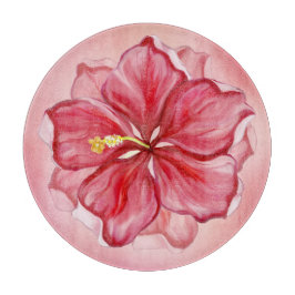 Hibiskus und Spitzenleistung ROT Schneidebrett
