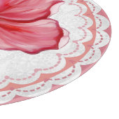 Hibiskus und Spitzenleistung ROT Schneidebrett (Ecke)