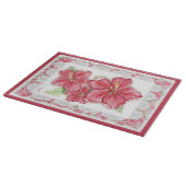 Hibiskus und Spitzenleistung ROT Schneidebrett (Ecke)