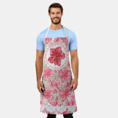 Hibiskus und Spitzenleistung ROT Schürze (Getragen)