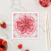 Hibiskus und Spitzenleistung ROT Serviette (Beispiel)