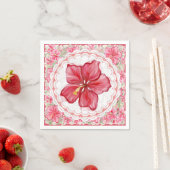 Hibiskus und Spitzenleistung ROT Serviette (Beispiel)