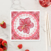 Hibiskus und Spitzenleistung ROT Serviette (Beispiel)