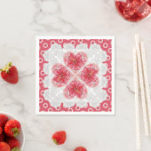 Hibiskus und Spitzenleistung ROT Serviette (Beispiel)