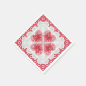 Hibiskus und Spitzenleistung ROT Serviette (Ecke)