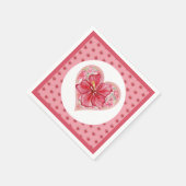 Hibiskus und Spitzenleistung ROT Serviette (Ecke)