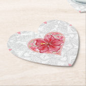 Hibiskus und Spitzenleistung ROT Untersetzer (angewinkelt)