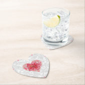 Hibiskus und Spitzenleistung ROT Untersetzer (Vor Ort)