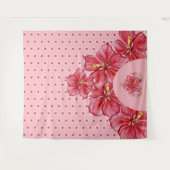 Hibiskus und Spitzenleistung ROT Wandteppich (Vorderseite (Horizontal))