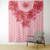 Hibiskus und Spitzenleistung ROT Wandteppich (Beispiel)