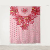 Hibiskus und Spitzenleistung ROT Wandteppich (Vorderseite)