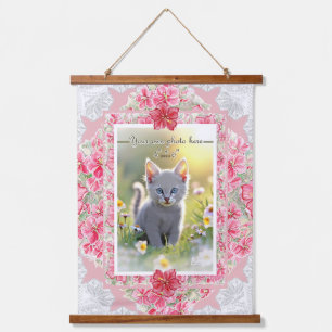 Hibiskus und Spitzenleistung ROT Wandteppich Mit Holzrahmen