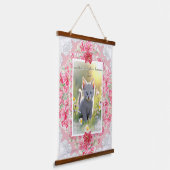 Hibiskus und Spitzenleistung ROT Wandteppich Mit Holzrahmen (Gewinkelt)