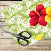 Hibiskus und tropische Blätter Seidenpapier