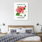 Hibiskus Vintages Saatgut Leinwanddruck (Insitu (Schlafzimmer))