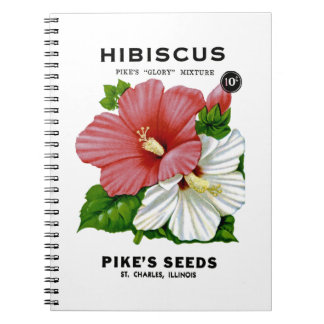 Hibiskus Vintages Saatgut Notizblock