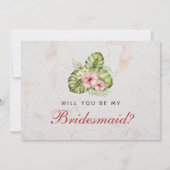 Hibiskus von Bridesmaid für tropisches Blumenrosa Karte (Vorderseite)