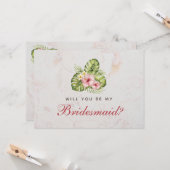 Hibiskus von Bridesmaid für tropisches Blumenrosa Karte (Vorderseite/Rückseite Beispiel)