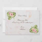 Hibiskus von Bridesmaid für tropisches Blumenrosa Karte (Rückseite)