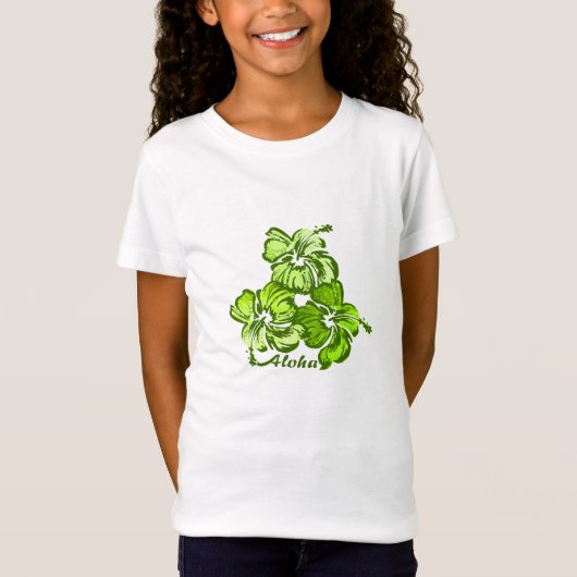 Hibiskus Wasserfarbe Girls T-Shirt (Vorderseite)